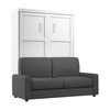 Bestar Pur 78W Queen Murphy Bed and a Sofa, White 26721-000017